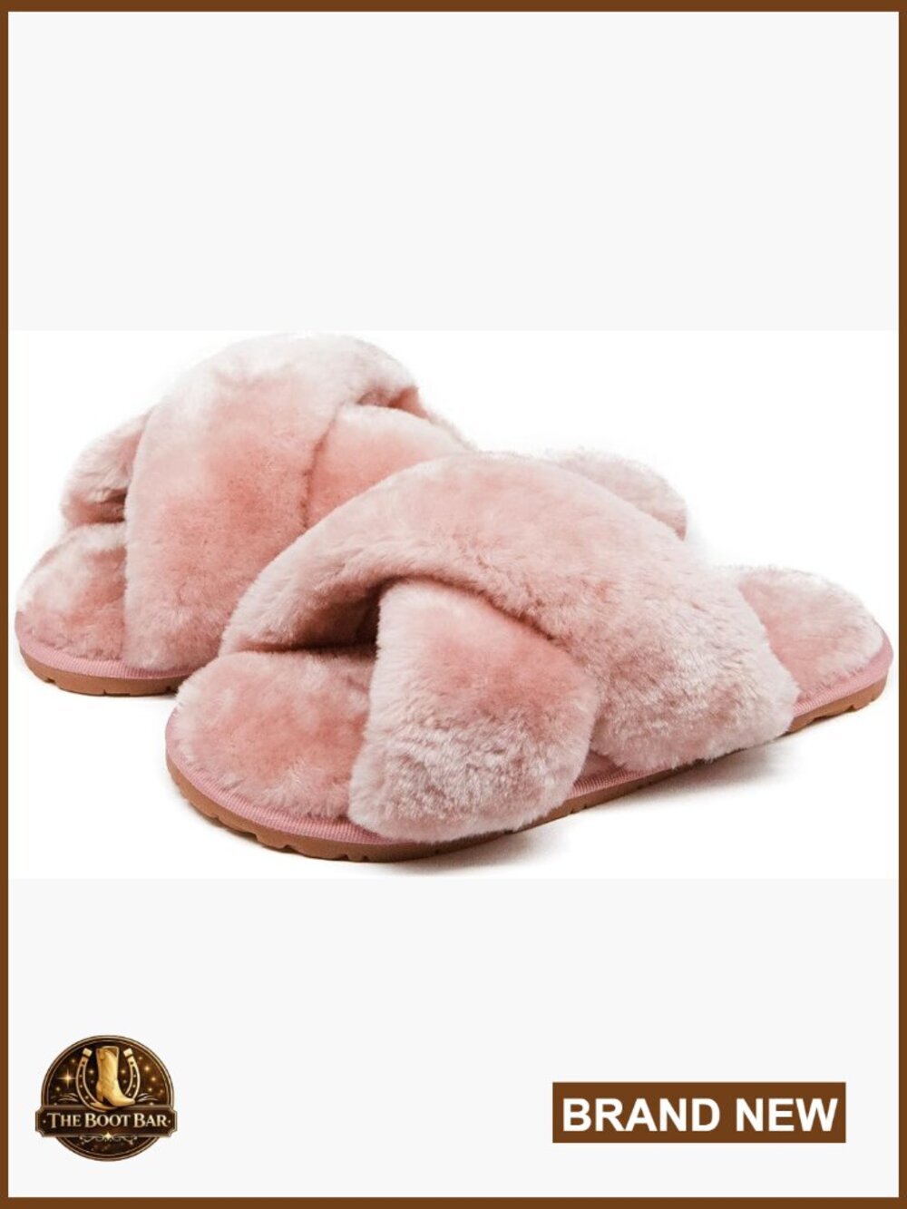 Fuzzy Plush Memory Foam Open Toe Cross Band House Slippers for Women -